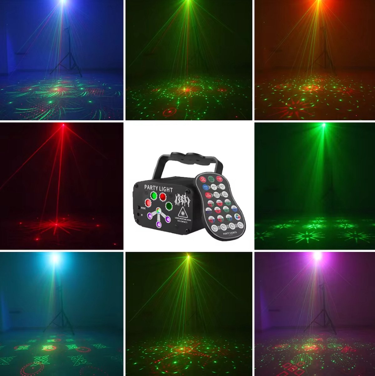 Rgb Mini Dj Disco Laserlichtprojector 8 hole 128 patterns Usb