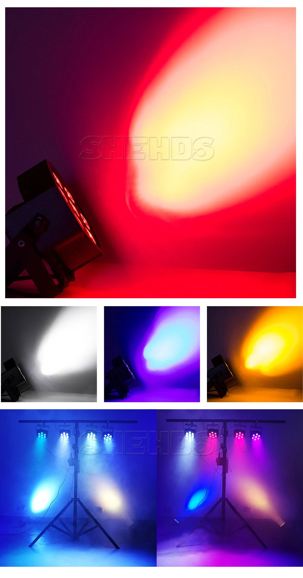 7x12 W/18 W RGBWA + UV LED Platte Par Licht