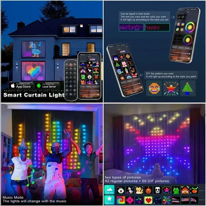 400 Led Slimme Gordijnverlichting String Rgb Diy 2x2