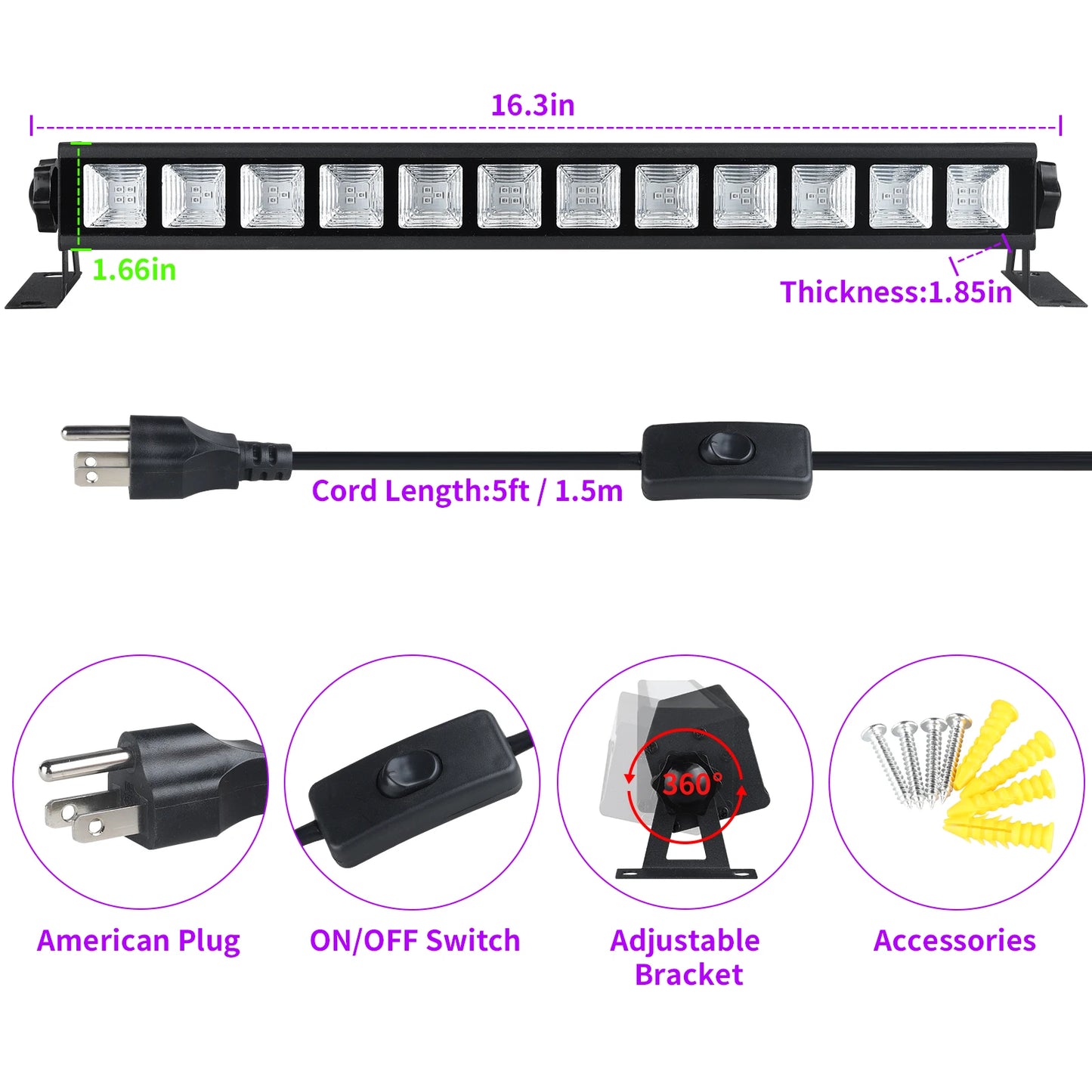 Blacklight Bar 395nm - UV 40W