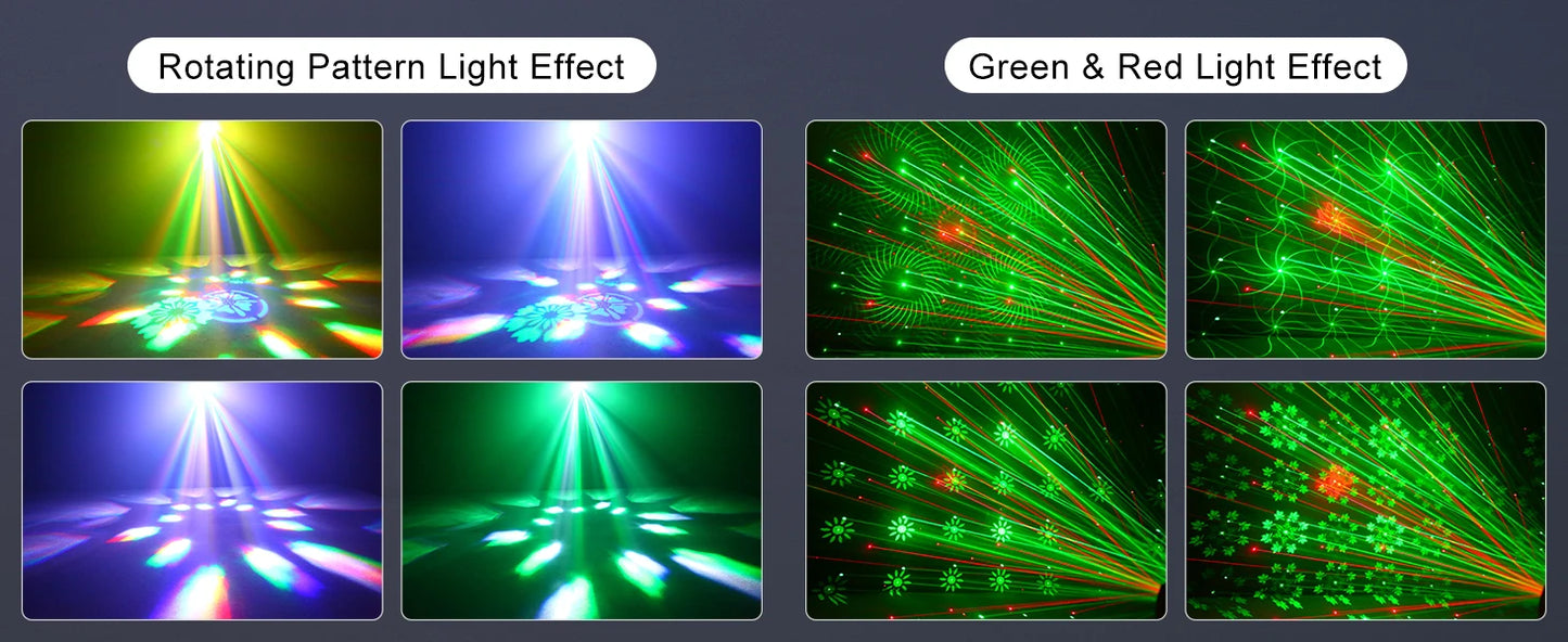 6-In-1 Bee Eye Strobe Laser Projector- Rgbw Led