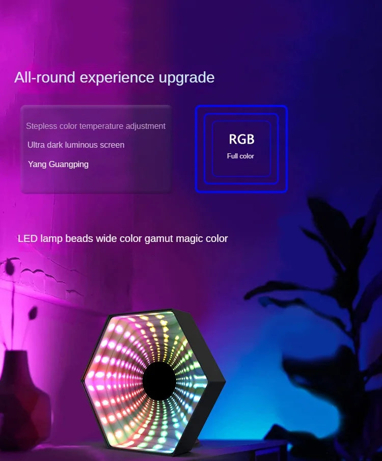 3D lamp - RGB infinity led 3D hexagoon