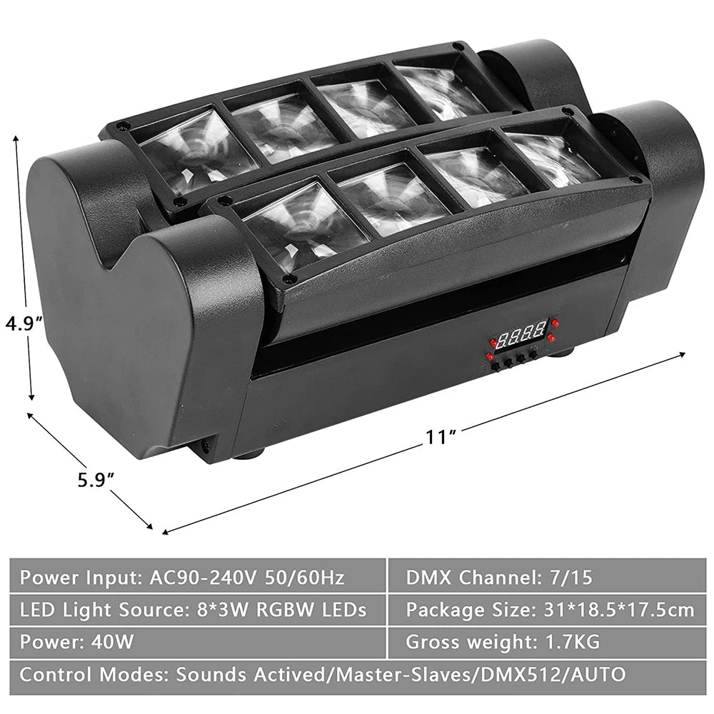 Discolamp LED Light Beam Moving Head - DMX - RGBW - 8x10W
