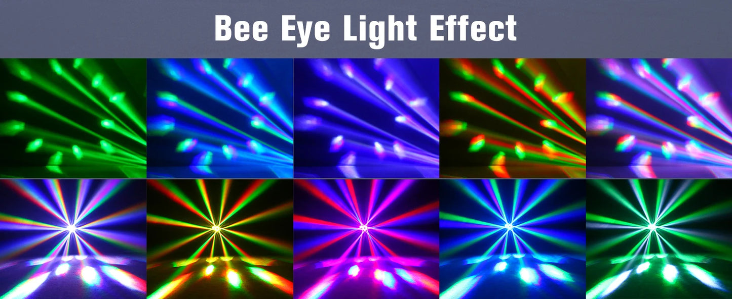 6-In-1 Bee Eye Strobe Laser Projector- Rgbw Led