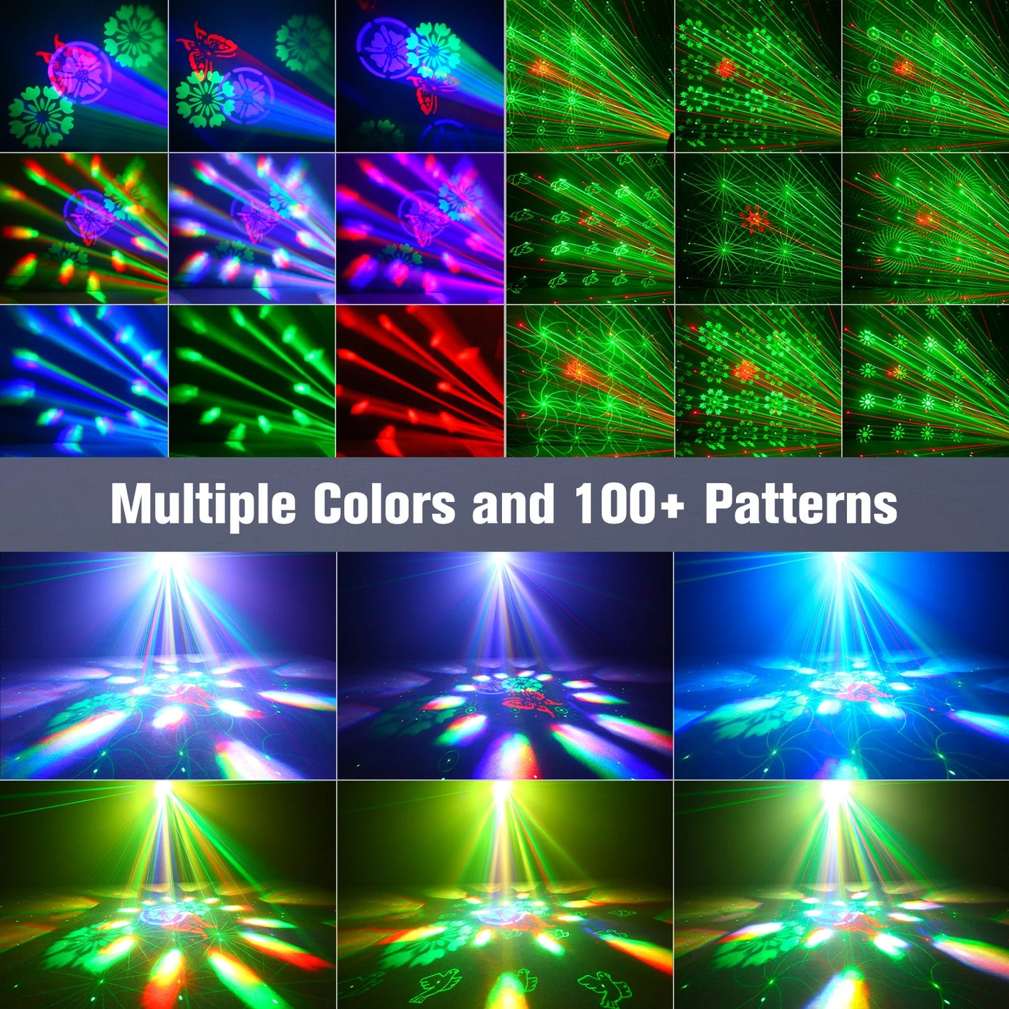 6-In-1 Bee Eye Strobe Laser Projector- Rgbw Led