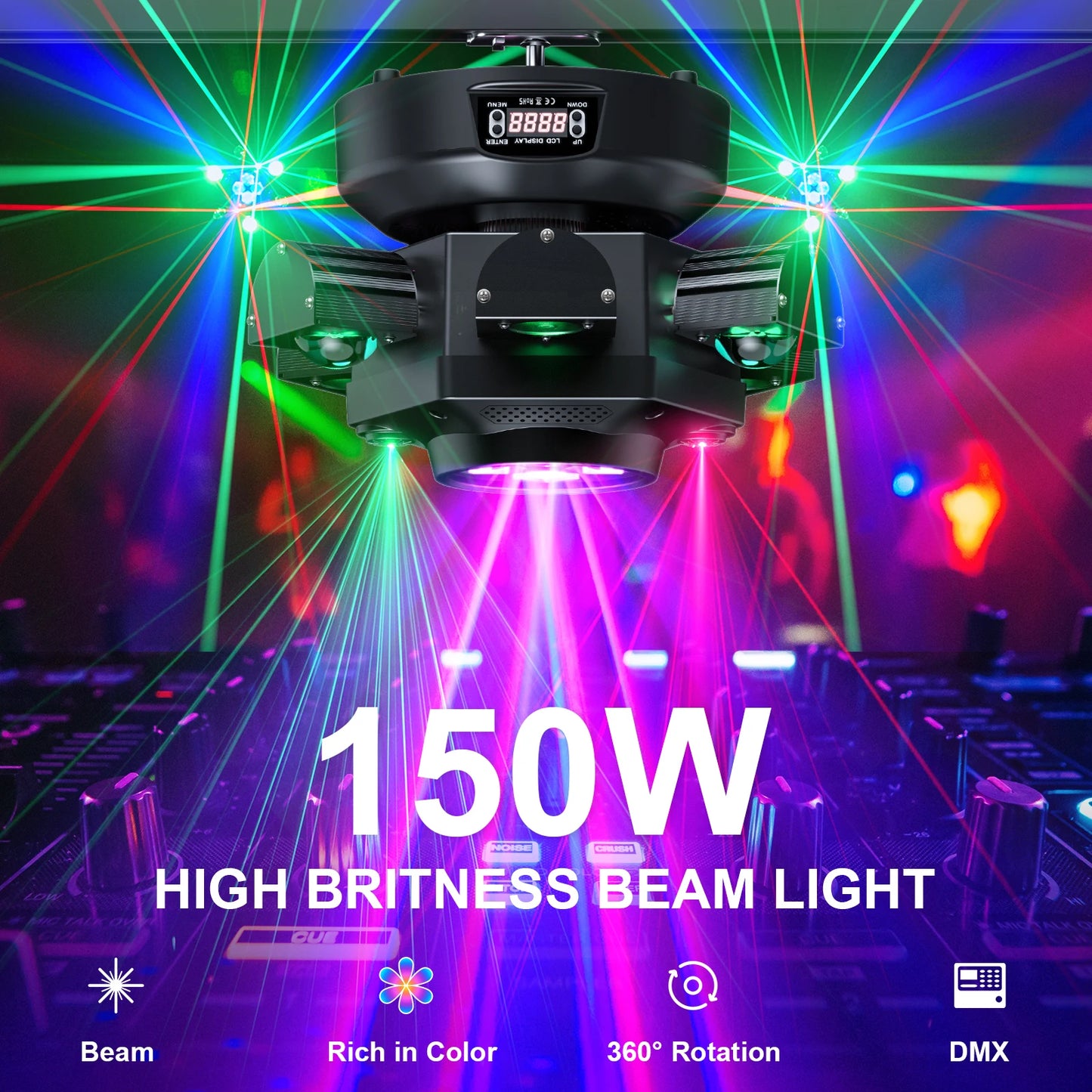 Moving Head 6 Arms - 10x10W
