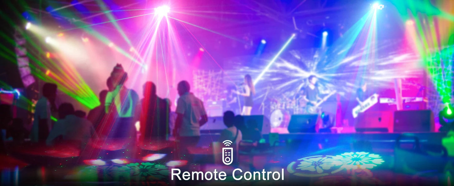6-In-1 Bee Eye Strobe Laser Projector- Rgbw Led