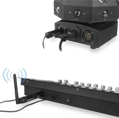 5x Alien DMX Wireless Lichtsender Empfänger - Für DJ - Disco - Party - Bühne 2,4G - 1 Sender 4 Empfänger - 3 Beine