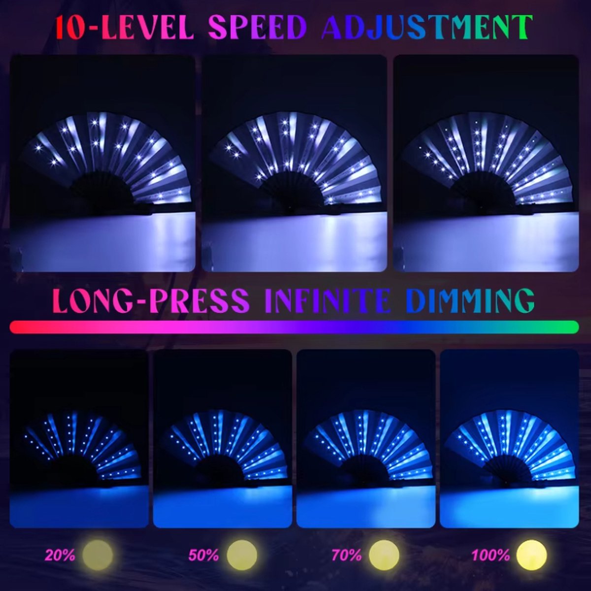 lichtgevende waaier met afstandsbediening - led rgb
