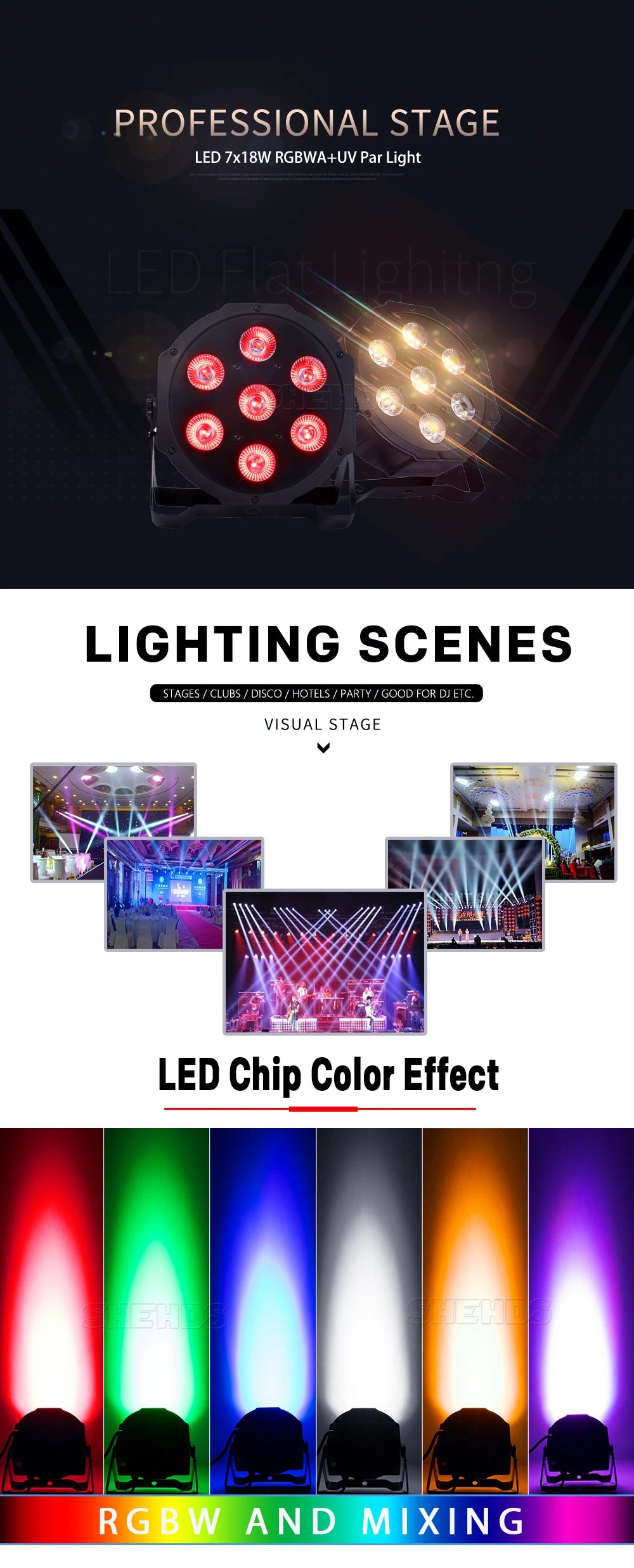 LED Par - 7 X 18W  &  7 X 12W