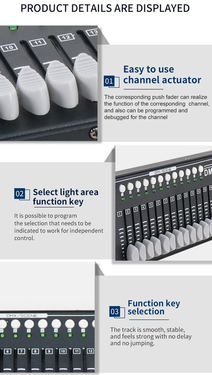 DMX controller 16 kanalen naast elkaar