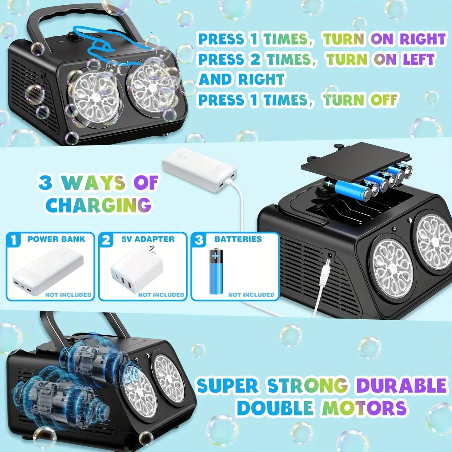 Handheld Automatische Bellenblaasmachine – Draagbare Bubble Gun