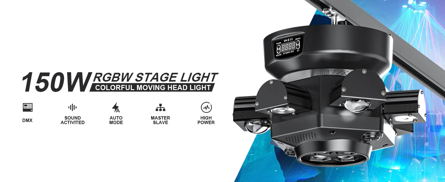 Moving Head 6 Arms - 10x10W