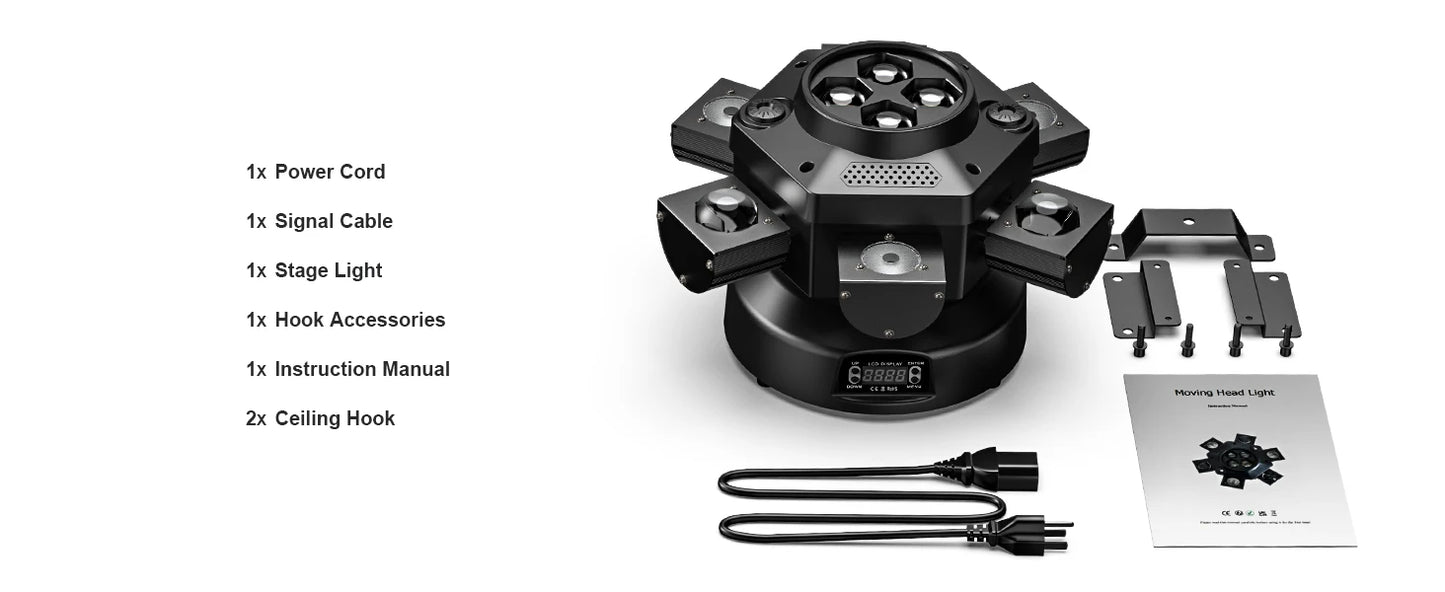 Moving Head 6 Arms - 10x10W