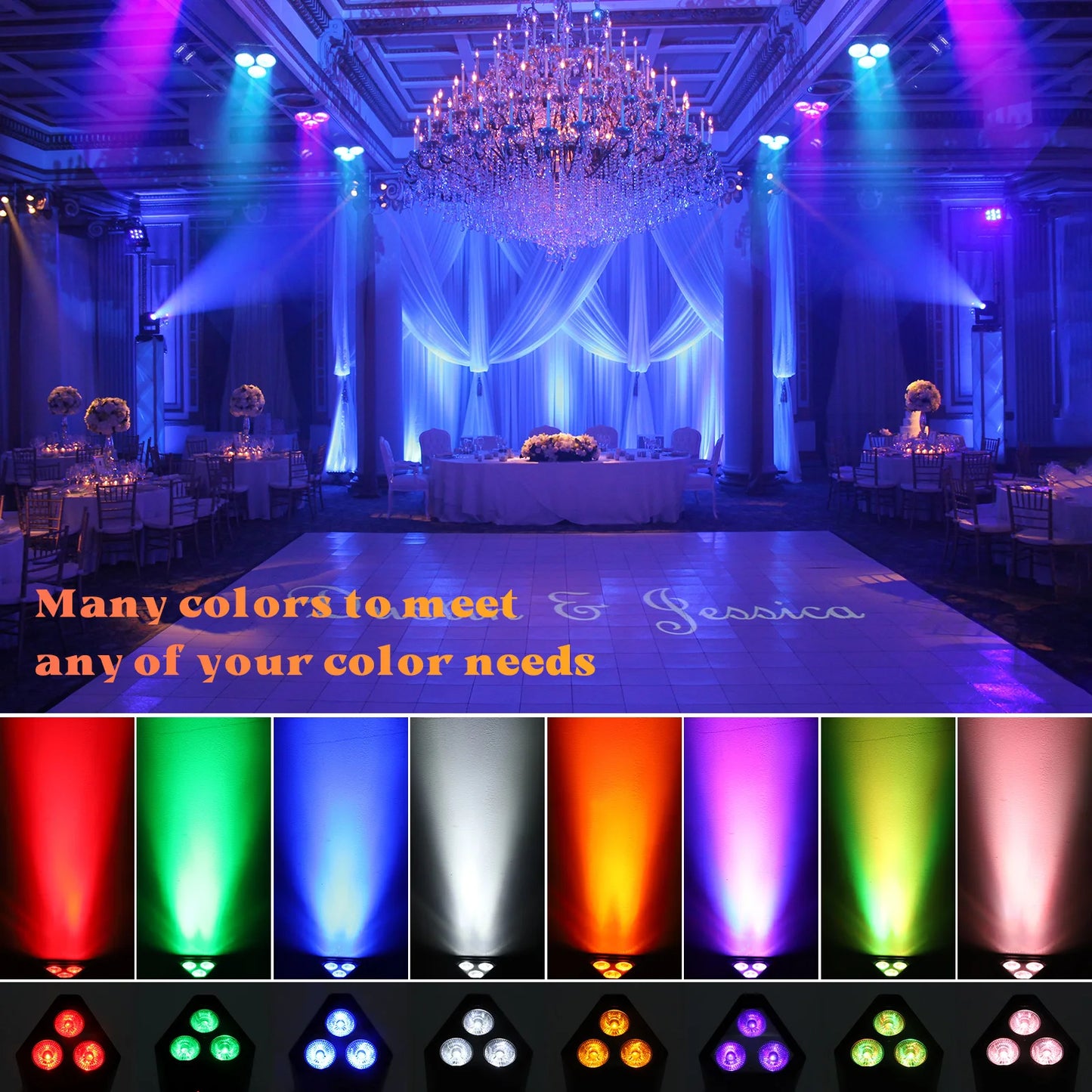 Par Licht 3X18W Rgbwa + Uv 6in1 - Dmx512